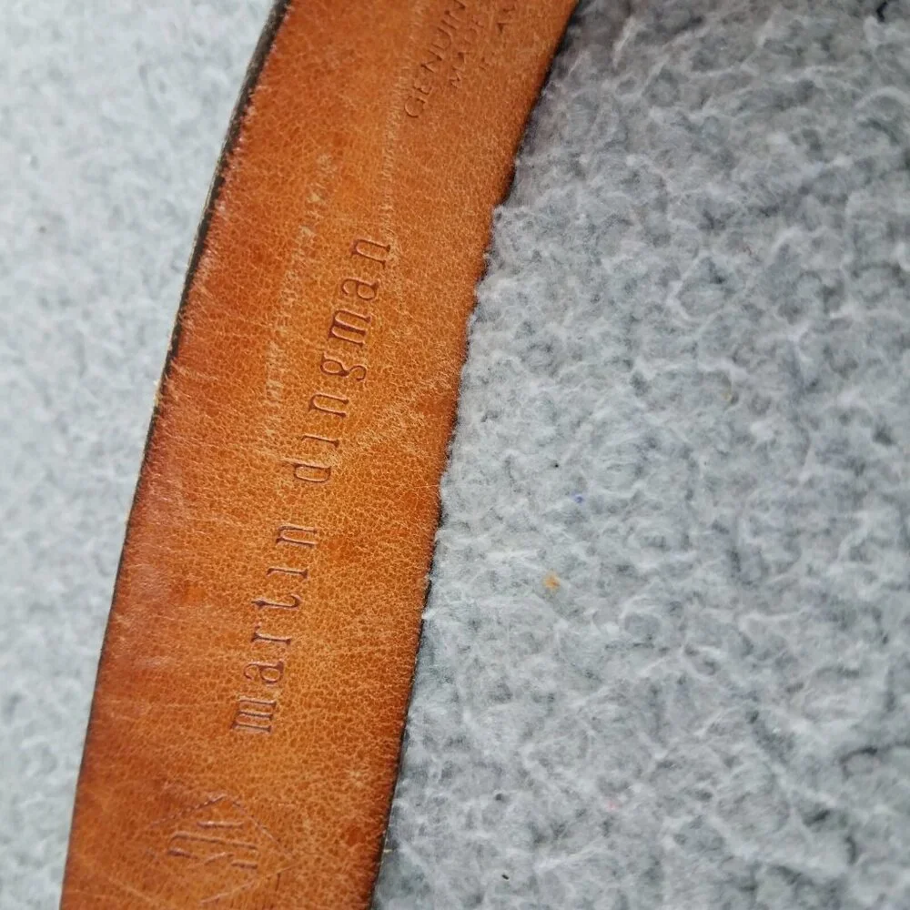Martin Dingman Leather Belt Adult 42 Tan Brown Handmade USA Cowboy Ranch Work